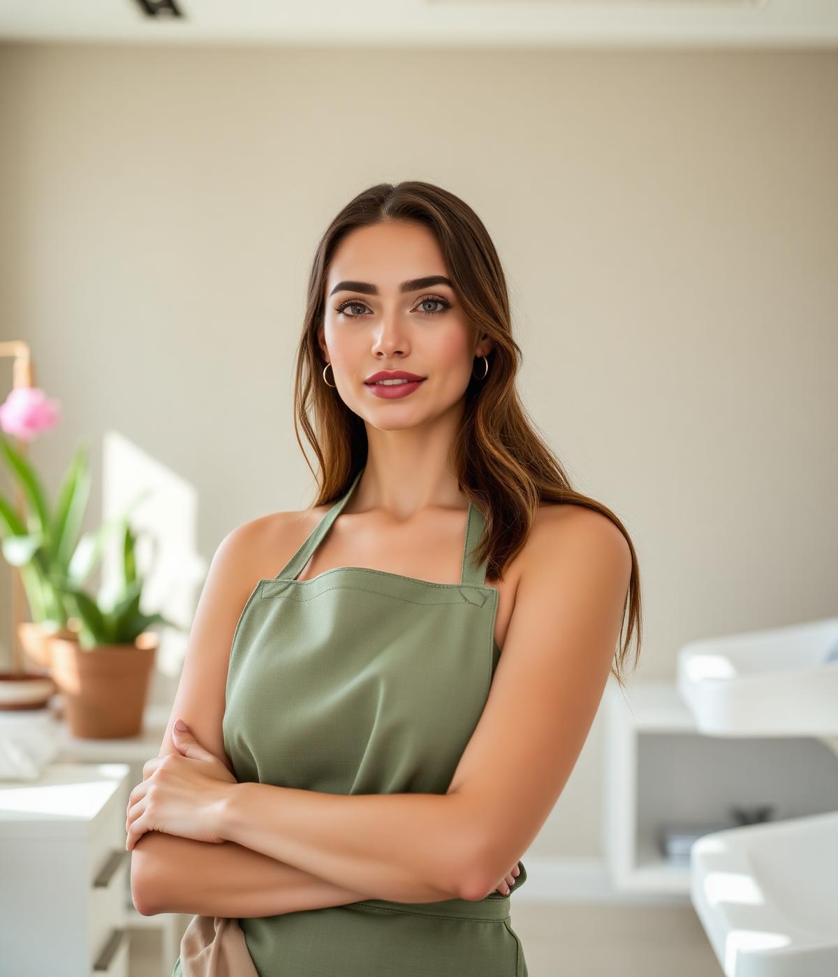 Entrepreneure sereine dans son espace de travail
